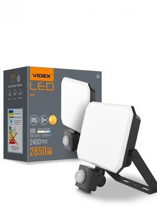 LED Прожектор 30W 5000К 220V з датчиком руху чорний VLE-F3-030...