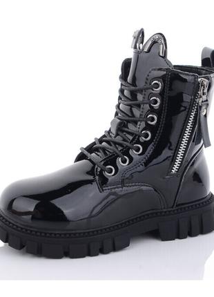 Зимние ботинки для девочек Леопард G8012-1/27 Черный 27 размер