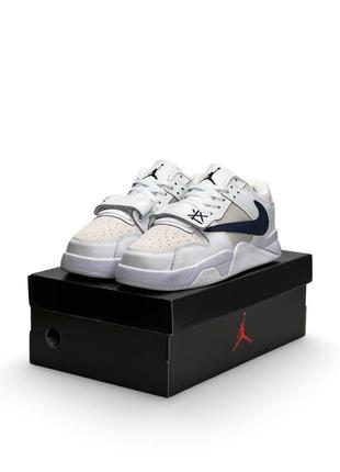 Кросівки Nike Air Jordan x Travis Scott білі з синім