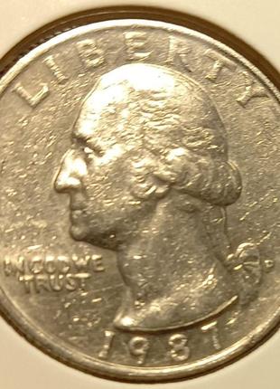 Монета США ¼ долара,1987 року, Чверть долара, Мітка монетного ...