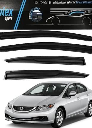 Дефлекторы окон ветровики для авто Honda Civic седан IX 2012-2...