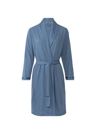 Легкий жіночий халат на запах з довгим рукавом S синій Livarno...
