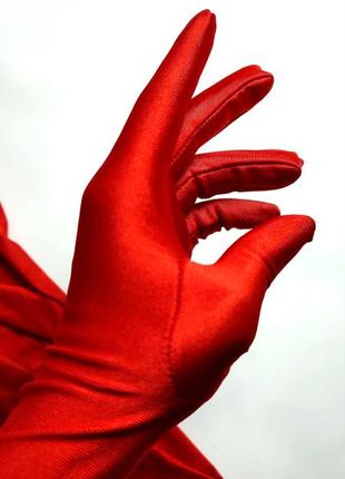 Красные длинные перчатки женские высокие эластичные перчатки в...