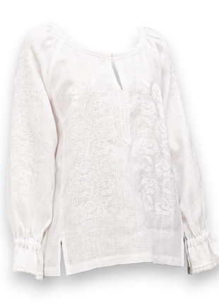 Блуза тереса біла галерея льону, 40-52рр.
