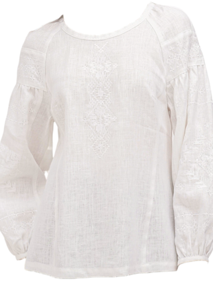 Блуза марічка біла з вишивкою, вишиванка, льняна, галерея льон...