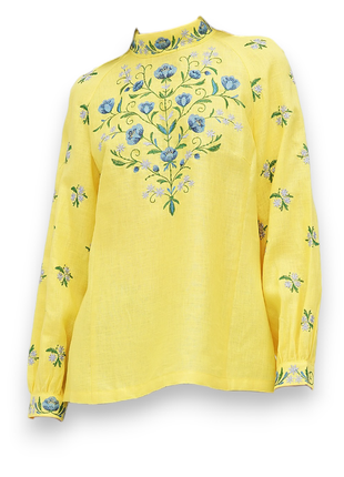 Блуза тернавка желтая галерея льна, 40-48рр