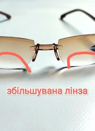 +1,5 очки для чтения зрения пластиковые коричневые с линзой му...