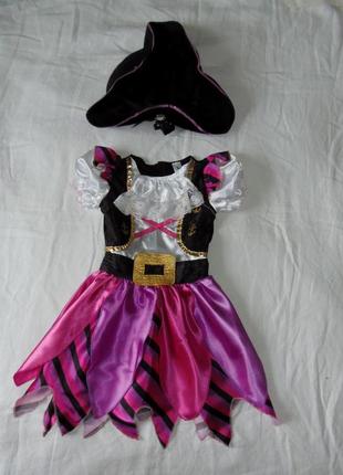 Карнавальна сукня піратки + капелюх на 3-4 роки