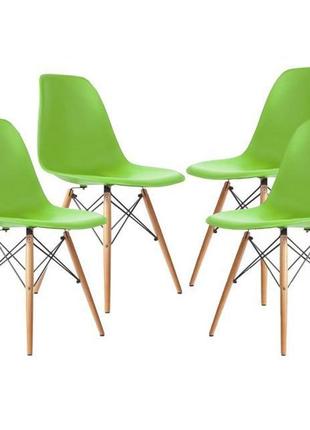 Крісло для кухні на ніжках bonro в-173 full kd зелене (4 шт)