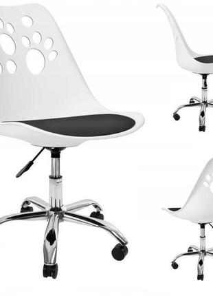 Крісло офісне, комп&apos;ютерне bonro b-881 біле з чорним сиді...