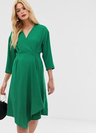 Зеленое ассиметричное платье y.a.s