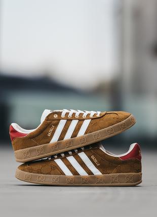 Мужские Кроссовки Adidas Gazelle x Gucci Brown 40-41-42-43-44-4