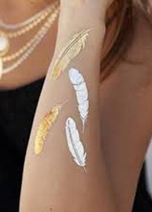 Временные татуировки флэш тату металлик flash tattoo