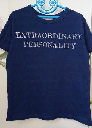 Нарядная фирменная качественная красивая футболка синяя zara з...