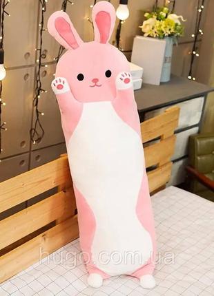 Мягкая игрушка заяц батон, 90 см / игрушка подушка кролик для ...