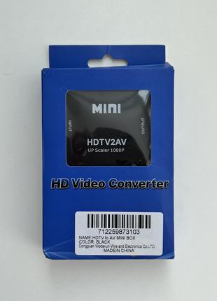 Адаптер HDMI к AV RCA. Конвертер HDMI MINI Box RCA AV CVSB