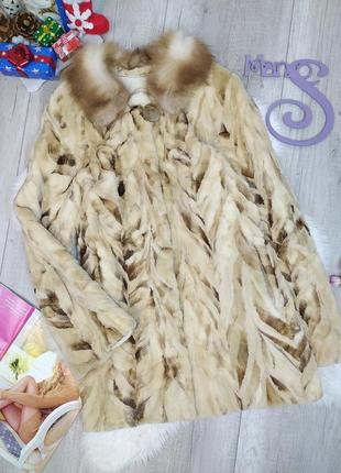 Женская натуральная короткая шуба furs periklis бежевая размер...