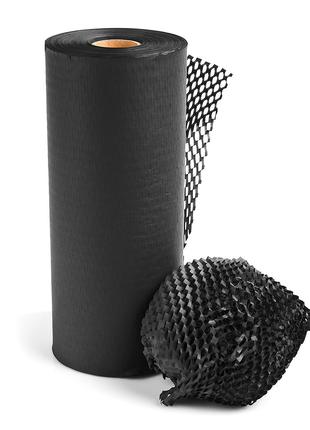 Сотовая крафт бумага Honeycomb, рулон - 30 см х 10 м, черная