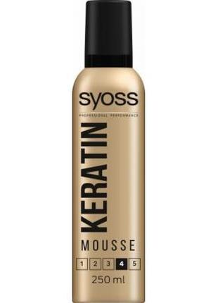 Мусс для волос Syoss Keratin (фиксация 4) 250 мл (5201143155199)