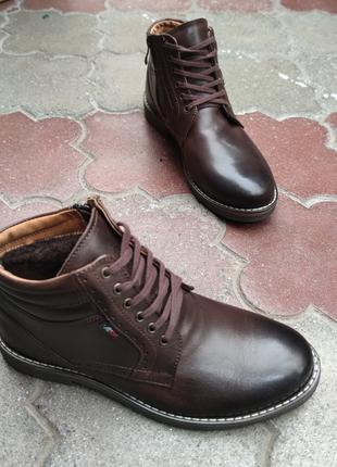Шкіряні черевики коричневого кольору 42, 43, 47 розмір.