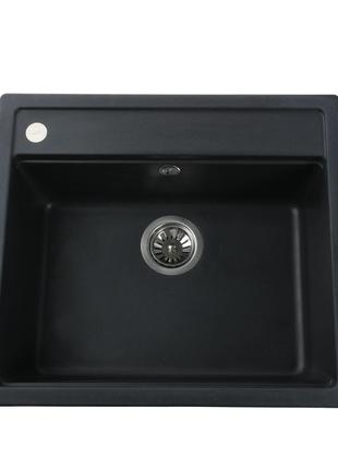 Гранітна мийка Globus Lux VOLTA чорний 570х510 мм-А0002