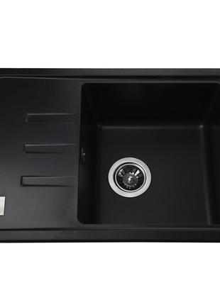 Гранітна мийка Globus Lux MONO чорний 620х435 мм-А0002