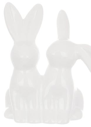 Декоративная фигурка- Кролики, 11.5см, цвет-белый
