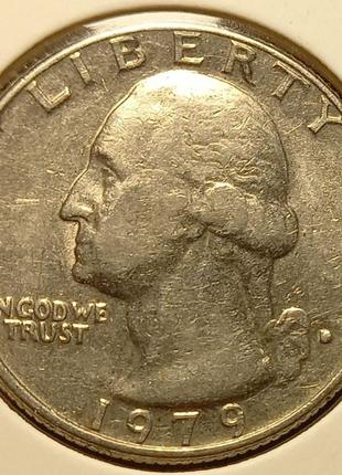 Монета США ¼ долара, 1979 року, Чверть долара (Вашингтон),"D" ...