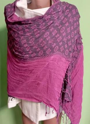 Большой женский шарф в фиолетово разовых тонах