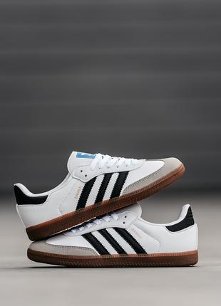 Мужские Кроссовки Adidas Samba White Black 40-41-42-43-44-45