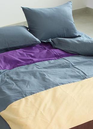 Двуспальный комплект постельного белья серого цвета