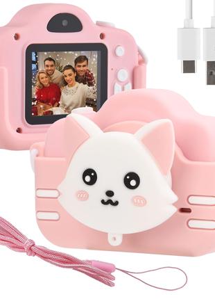 Детский фотоаппарат Котик 1080HD 40MP с ремешком A3S, Розовый ...
