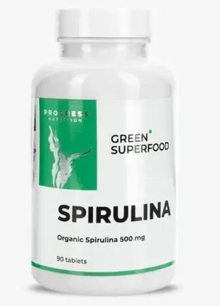 Спирулина Progress Nutrition Spirulina 500 mg 90 таблеток