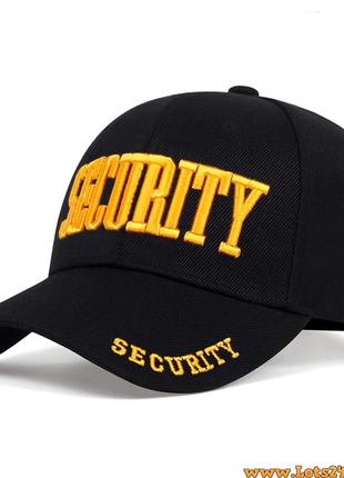 Бейсболка SECURITY охрана кепка охранника security черная золотая