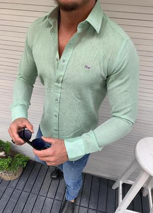 Сорочка Lacoste Green рубашка лакоста приталена лакост