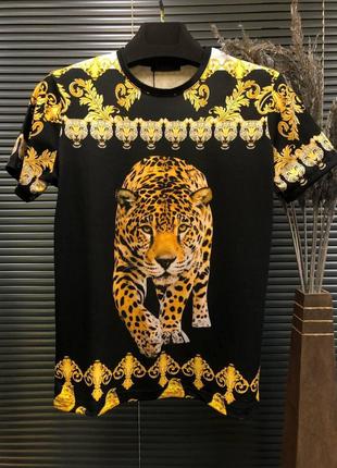 Футболка VERSACE Leopard чоловіча футболка Версачі версаче
