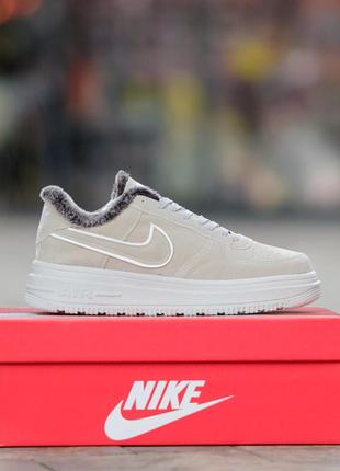 Кросівки на хутрі Nike Air Force Winter Suede Beige/ Найк Аір ...