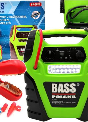 Зарядний пристрій з пуском, компресором,USB та LED лампою Bass...