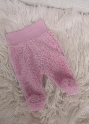 Плюшевые ползунки флисовые брюки с ножками на новорожденном 50 см