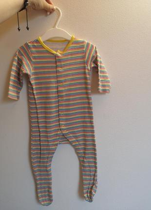 Трикотажный человечек слип пижама комбинезон на 6-9 месяцев