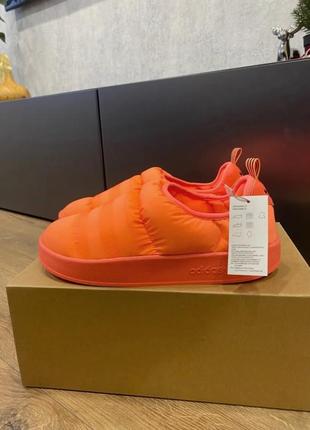 Дутики adidas puffylette shoes orange зимние тапочки оригинал