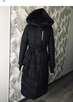 🔥 пальто 🔥 длинная куртка с поясом дутое теплое био пух