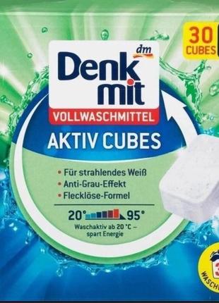 Прессованный порошок для стирки белых вещей Denkmit Aktiv Cube...