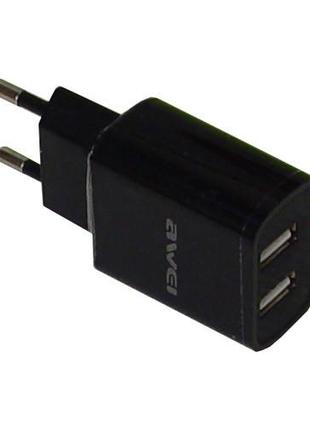 Блок питания Awei C3 / Адаптер AWEI 2 USB / быстрая зарядка (7...