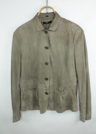 Легкая кожаная куртка hugo boss gray suede leather women's jacket
