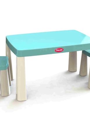 Дитячий стіл та два стільці 04680/7 Doloni пластиковий Бірюзов...