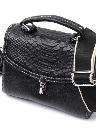 Кожаная сумка для женщин с интересной защелкой Vintage 22416 Ч...