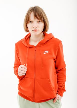 Женская Толстовка Nike CLUB HOODIE STD Красный S (7dDQ5471-657 S)