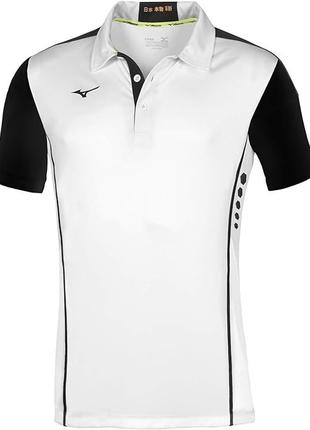 Мужская Футболка MIZUNO Men Hex Rect Polo белый/черный (XL) 62...