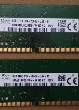 16GB 2*8GB Hynix 1Rx8 DDR4-2666V PC4-21333U RAM Оперативная па...